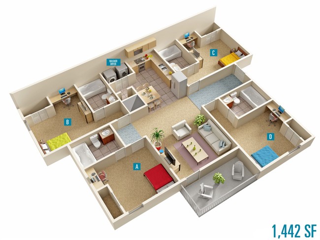 Floorplan - CEV Murray South: Off-Campus Student Housing