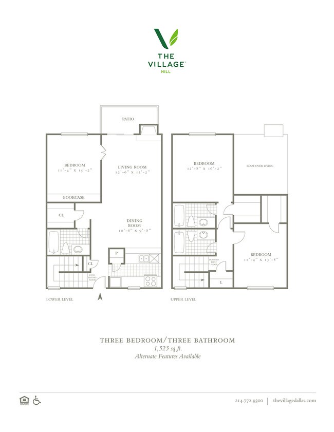Three Bedroom/Three Bath - 1523sf - The Village Hill