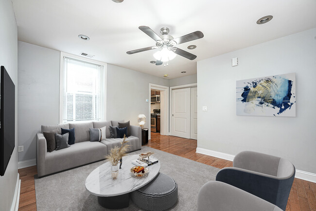 Digitally staged image - living room - 608 S 3rd St