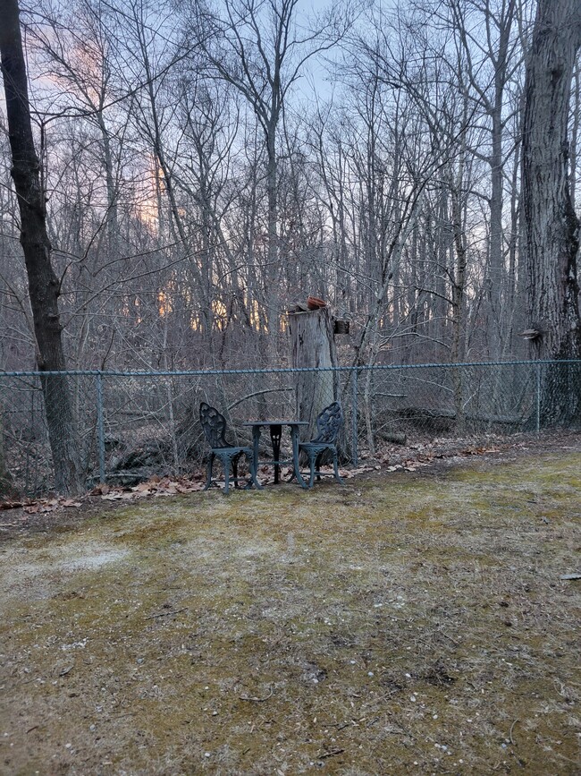 Private backyard overlooks brook and woods. - 724 Route 163