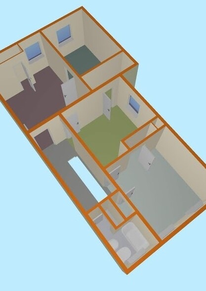 Second Floor 3D View - 232 N Shippen St