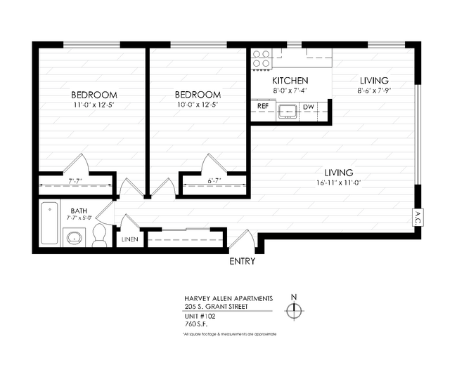 Floorplan - Harvey Allen Apartments