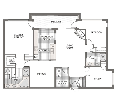2BR/2BA - Tapestry on Central