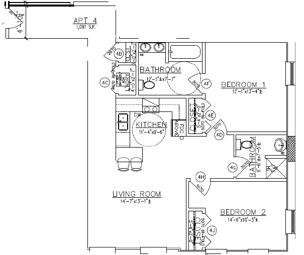 2BR/1.5BA - Pomeroy Lofts