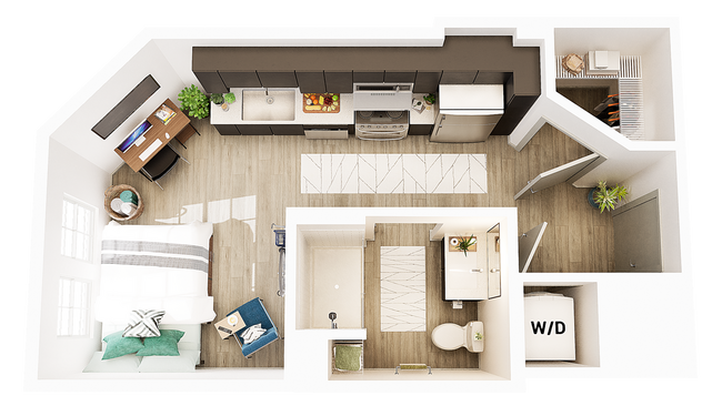 3D Floorplan - Unit S1 (1) - Union on Frank