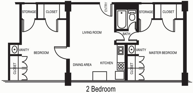 Floorplan - Bluebonnet Towers - ALL UTILITIES INCLUDED