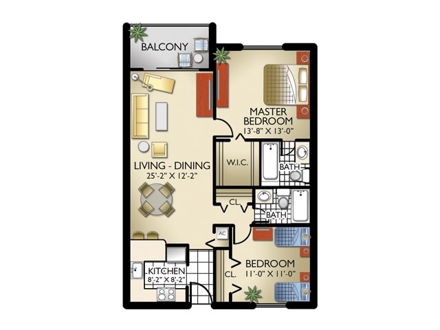 2BR/2BA - Lago Club Apartments