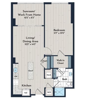 1BS-5b Floor Plan - Meridian 2250 at Eisenhower Station
