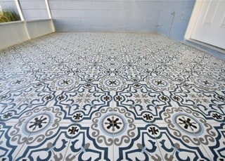 Tile back & front porches - 658 64th Ave S