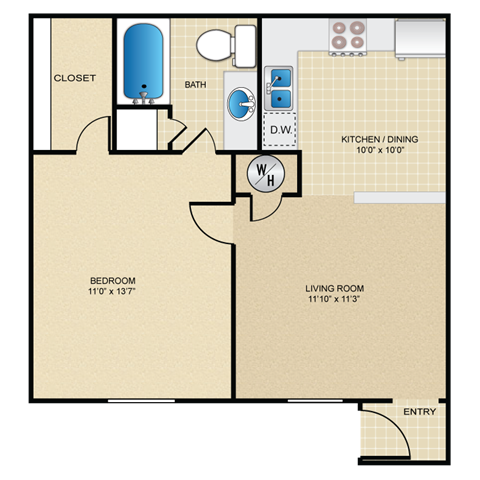 Floorplan - Deerfield Apartment Homes