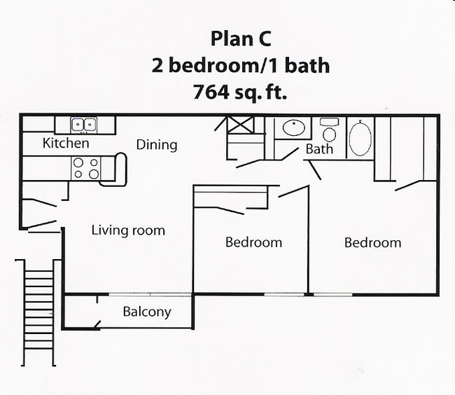 2BR/1BA - Champion Court