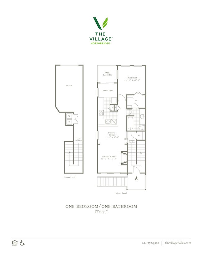 One Bedroom/One Bath - 894sf - The Village Northbridge