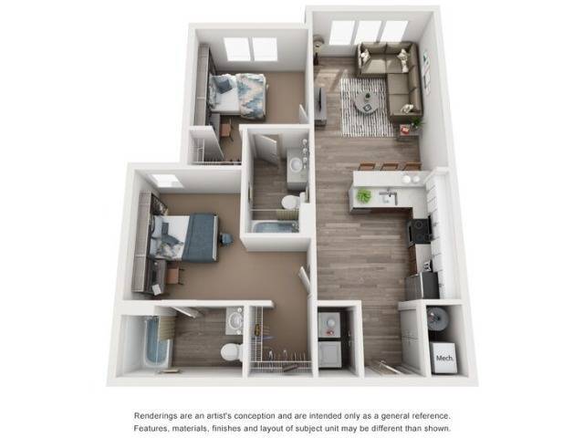 A1: 1 Bed / 1 Bath - The Locale Fayetteville | Student Housing