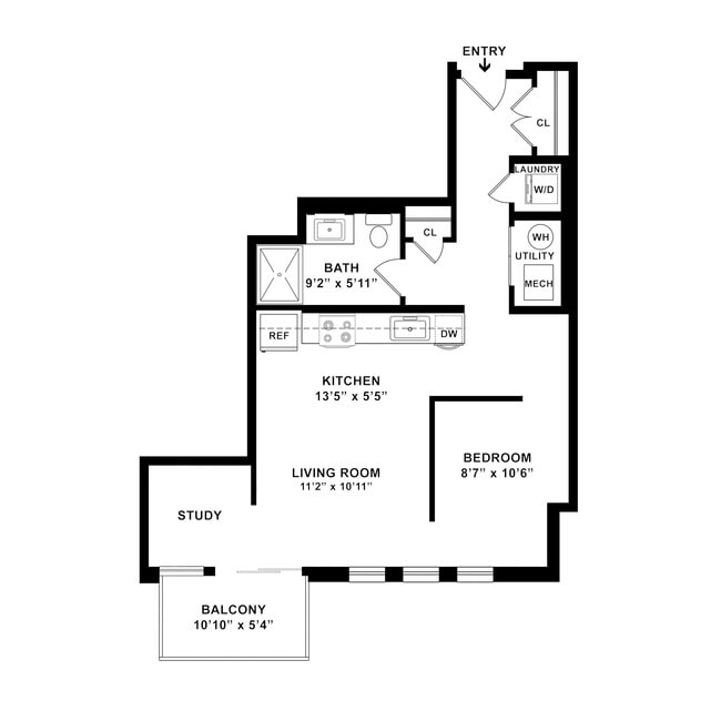 S3 Floor plan W Dimensions - Courthouse Square Apartments