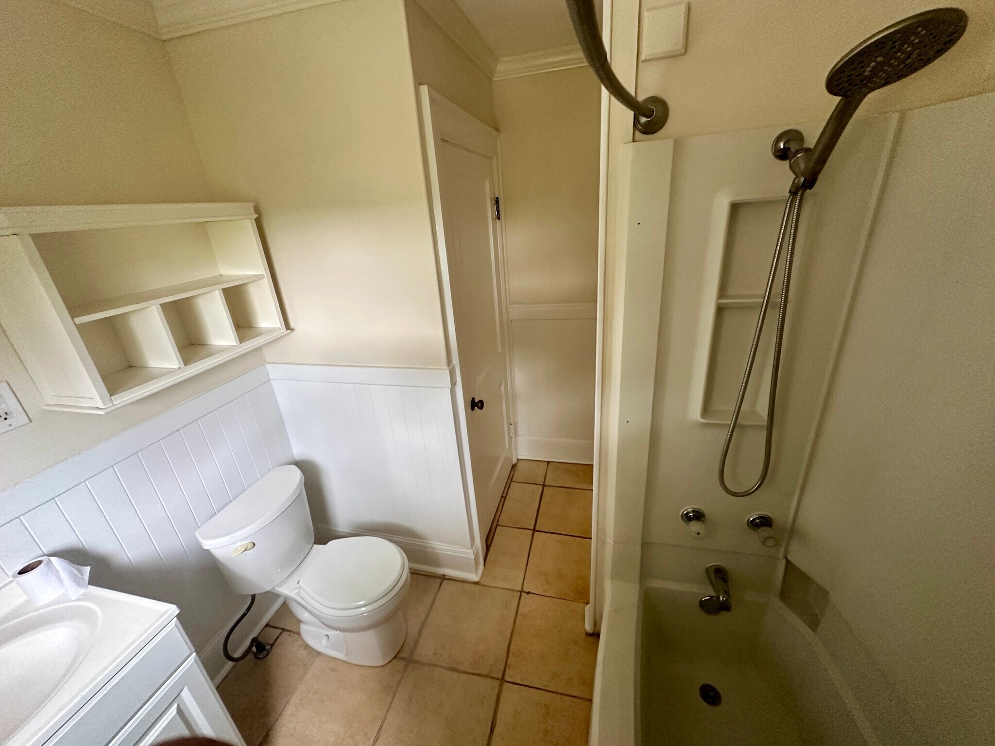 Bathroom with a bathtub and shower and also linen closet - 20 S Crest Rd
