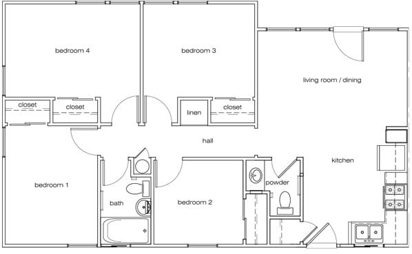 Floorplan - Jasmine Garden Apartments