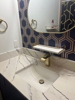 Blue and gold quartz countertop - 100 Fairway Park Blvd