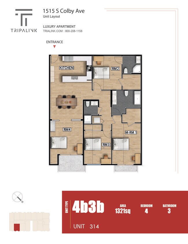 Floorplan - 1515 Colby Ave