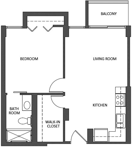 1BR/1BA - Aqua Apartments