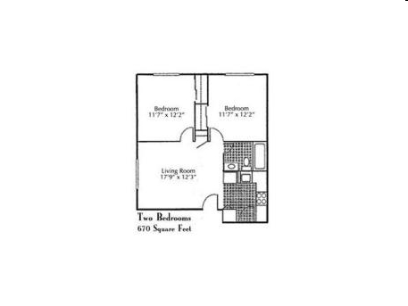 2BR/1BA - COURTYARD PRINCETON PLACE