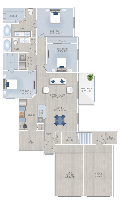 Floorplan - Riverwood Apartments