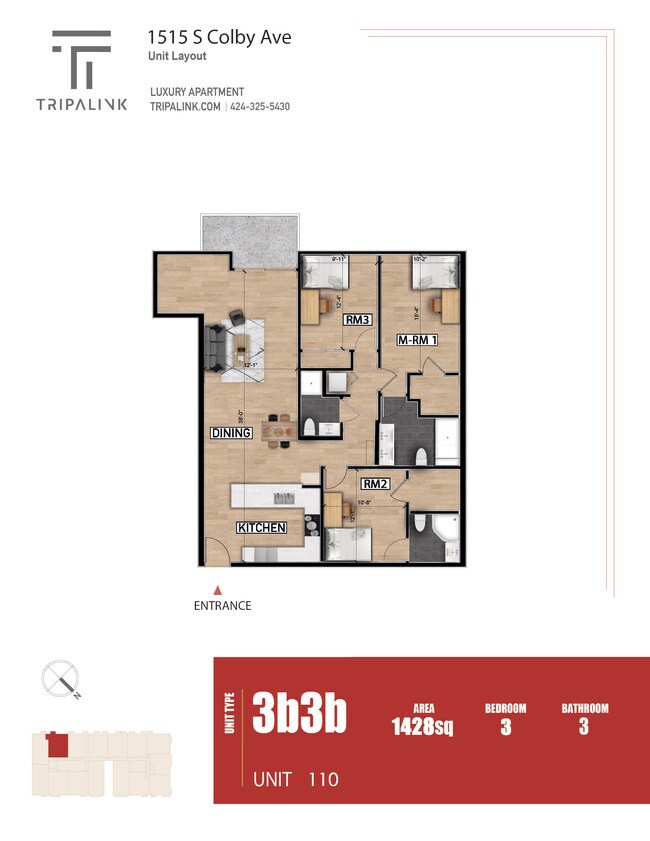Floorplan - 1515 Colby Ave