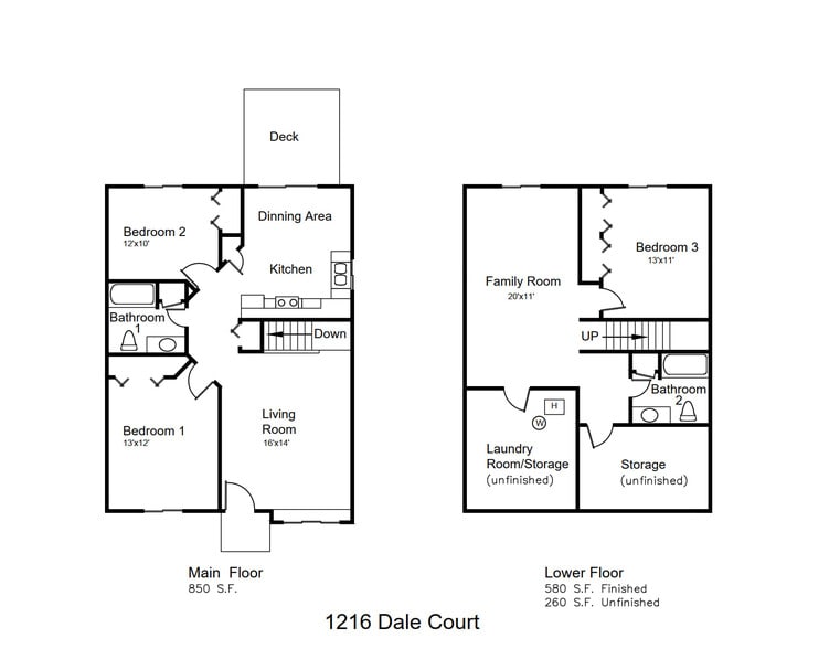 Unit Layout - 1216 Dale Ct NE