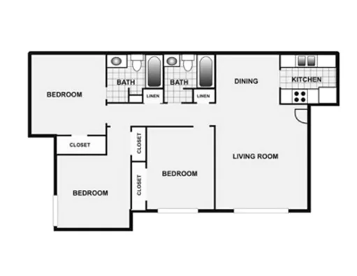 Floorplan - Oakmont Apartment Homes