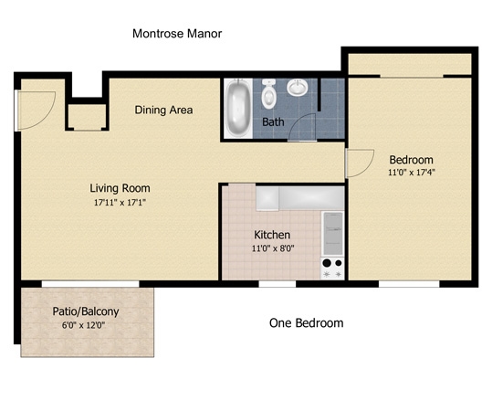 1BR/1BA - Montrose Manor