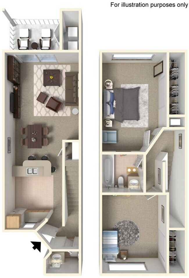 Two Bedroom, 1.5 Bath Townhome - Cypress Cove