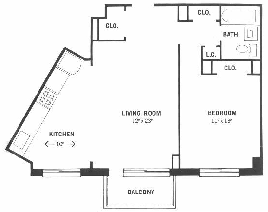 1BR/1BA - The Doric