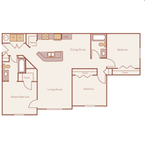 3BR/2BA - Thomas Chase Apartments