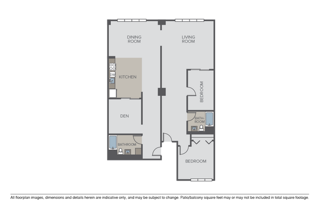 2 Bedroom, 2 Bath Den - Bennett Lofts