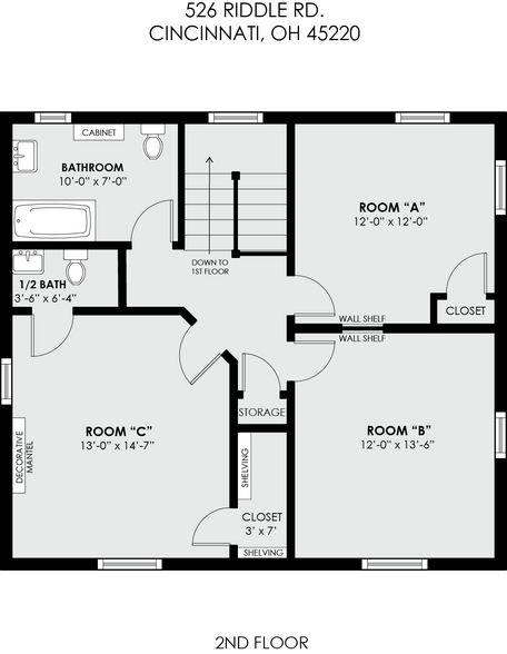 2nd Floor/See Room "B" - 526 Riddle Rd
