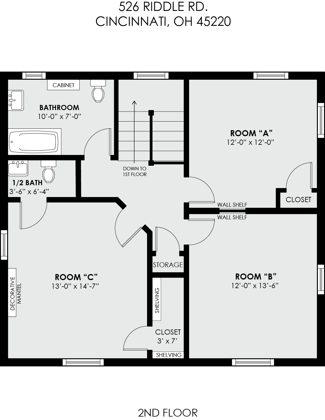 2nd Floor/See Room "B" - 526 Riddle Rd