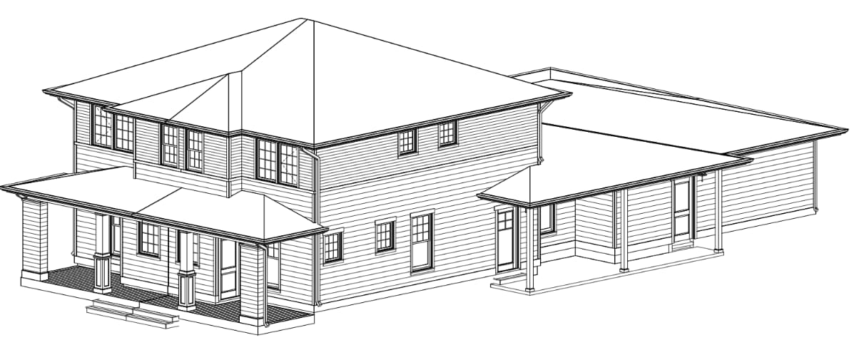 Architectural exterior layout detailing the private attached 2-car garage design. - 4510 Tippet Trl