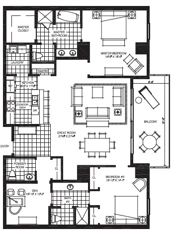 2BR/2.5BA - The Mark