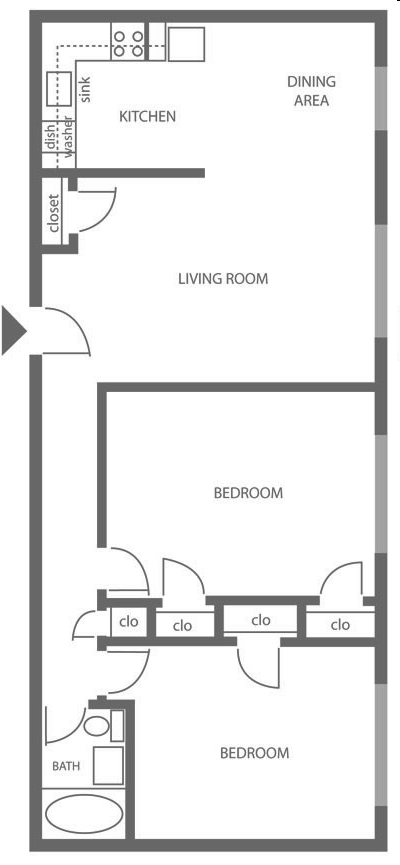 2BR/1BA - Chestnut Terrace Apartments