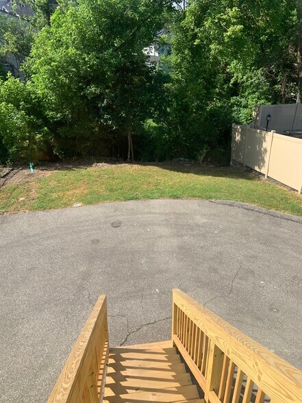 Yard/steps from backdoor to driveway - 2050 New Linden Rd