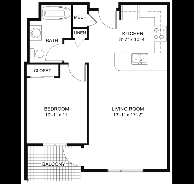 1BR/1BA - Silver Gardens Apartments