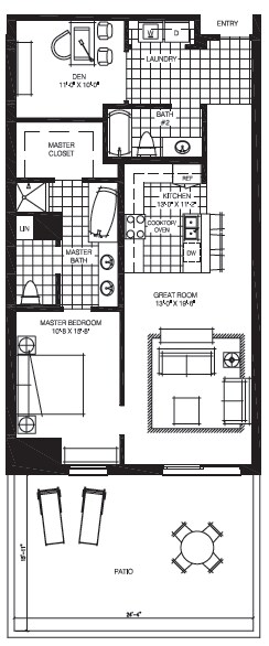 1BR/2BA - The Mark