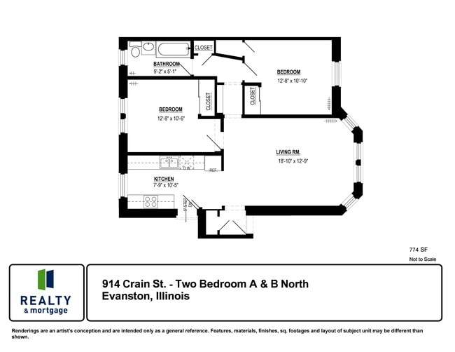 2 Bedroom Middle - 914 Crain St.