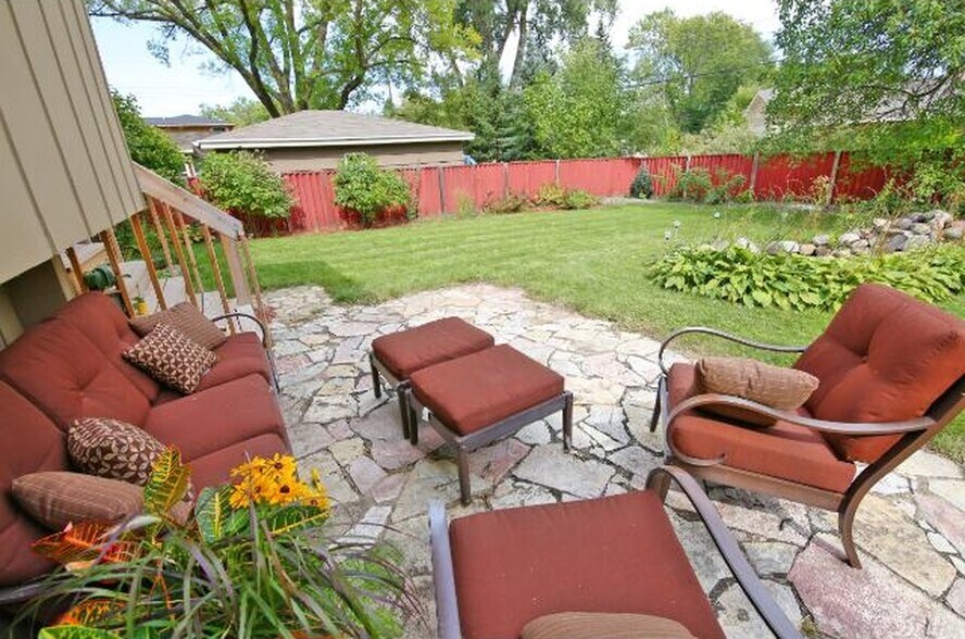 Stone patio in backyard - 5813 Tracy Avenue