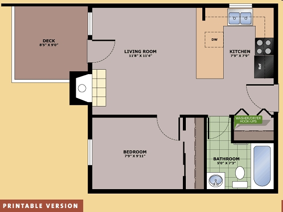 1BR/1BA - Crown Court Apartments