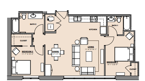 Floorplan - Hawthorne Apartments