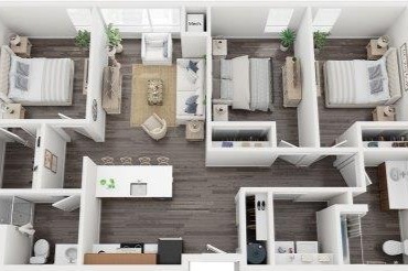 The Pine 1214sf 3x2 - 459 Rock Apartments