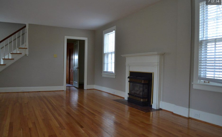 Living room with fireplace Entrance to main level office/study - 230 Parkview Pl