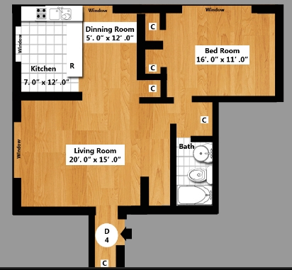 1BR/1BA - North Lake Apartments