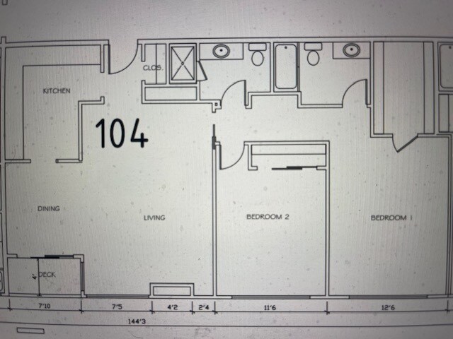 2 bedroom #104 floor plan - 740 N Orlando