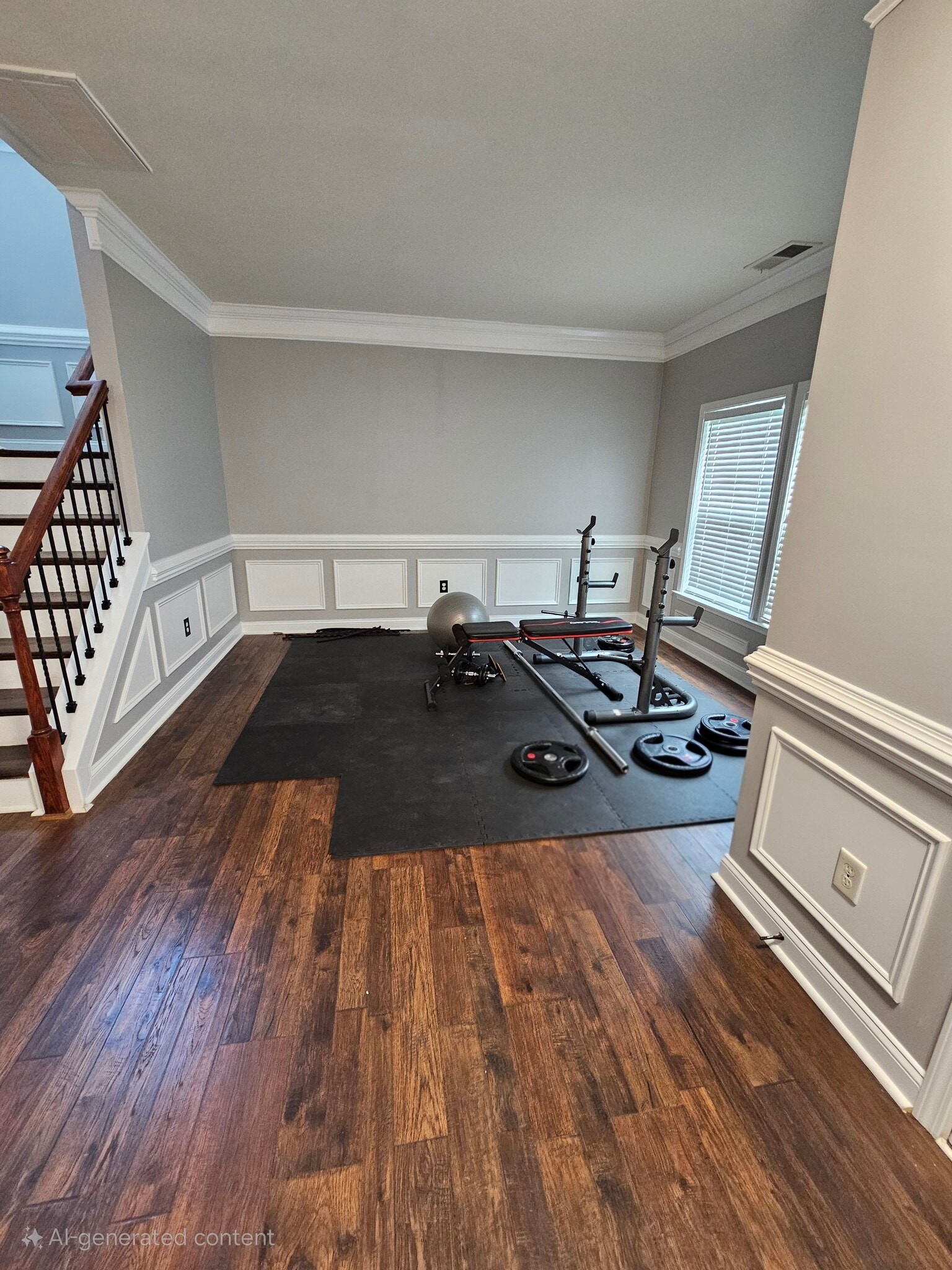 Home Gym (300 Lbs) and dumbbells - 9929 Markus Dr